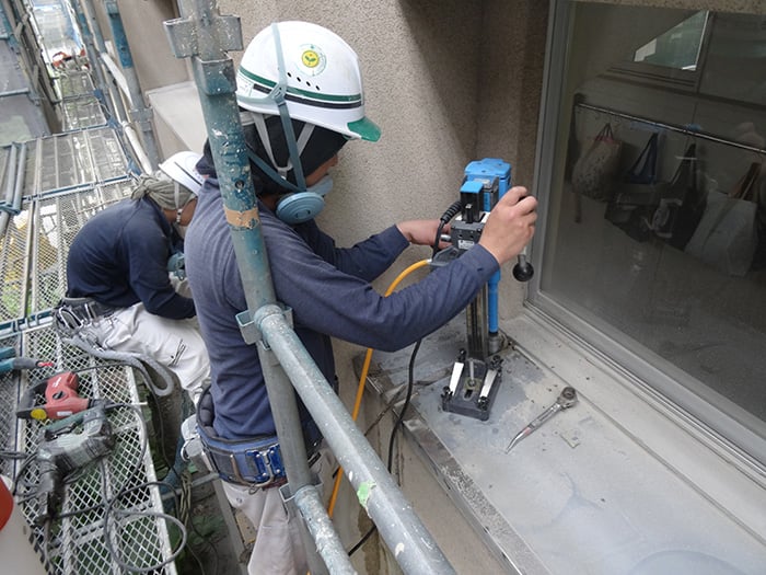 耐震スリットコア抜き工法